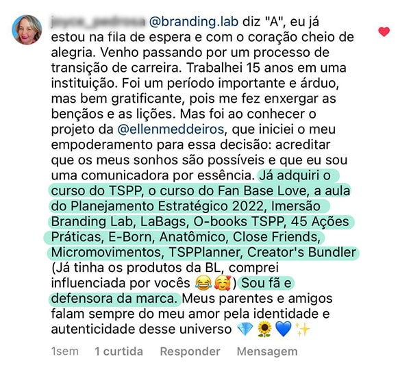 Depoimento de cliente 6 — 365 Dias de Branding